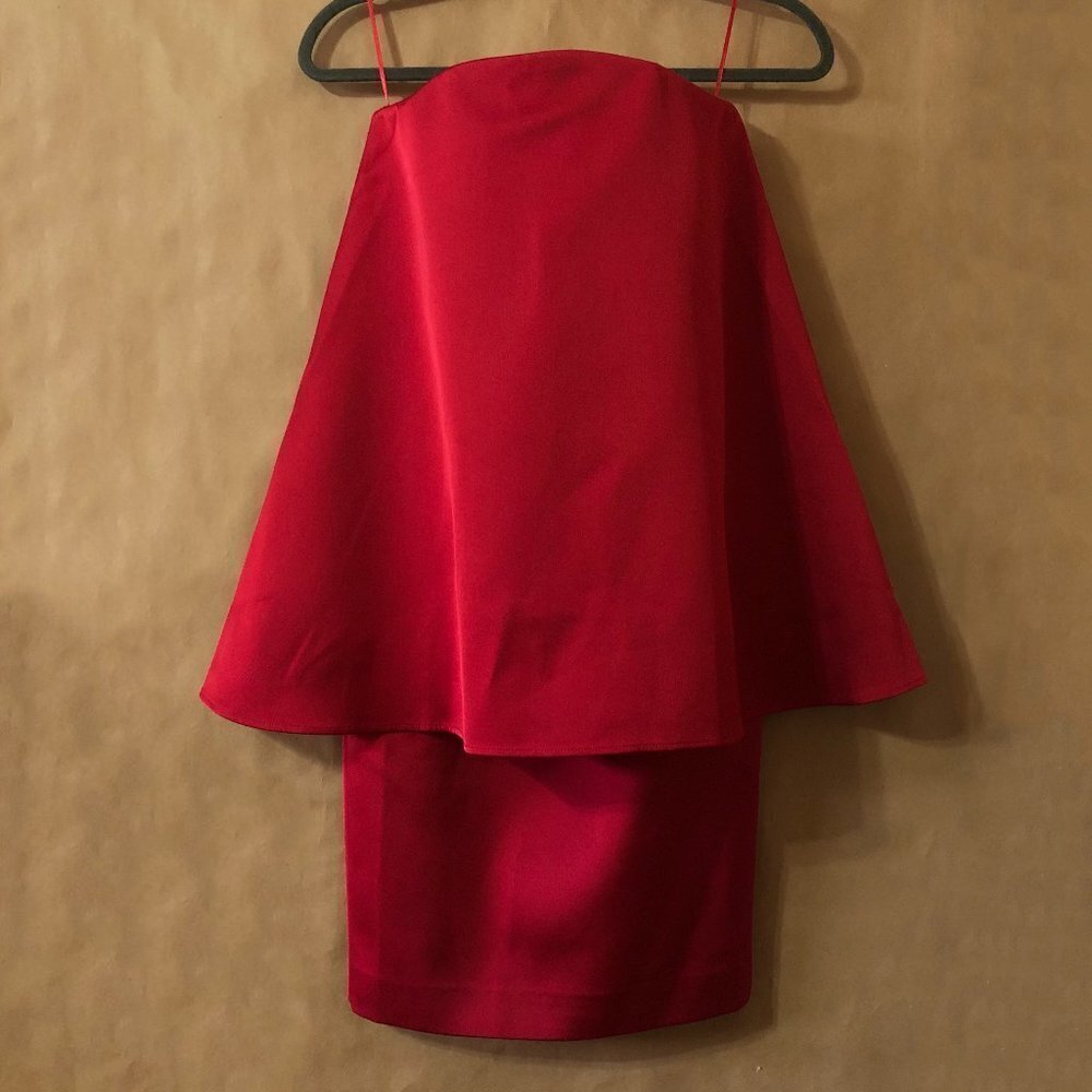 C/MEO Collective Cameo the Label NWT Ascent Layered Strapless Dress Red Size XS